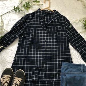 The Limited • Checkered Button Down Blouse